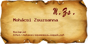 Mohácsi Zsuzsanna névjegykártya